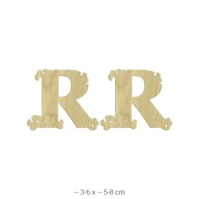 KD238 Dekoratif "R" Harfi Ahşap Boyanabilir Obje